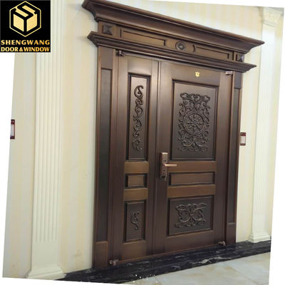 ओडीएम स्विंग एल्यूमीनियम पैदल यात्री उद्यान दरवाजे तांबा नकल सतह परिष्करण धातु गेट आउटडोर